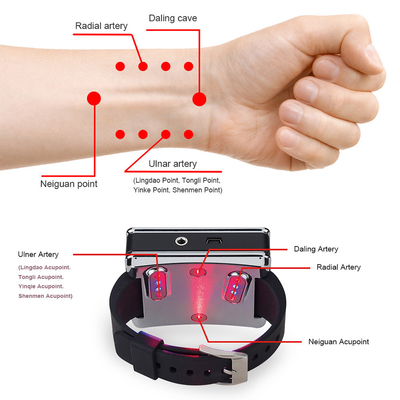 Rote Lichttherapie-Armbanduhr, Akupunktur-Infrarotlicht der geringen Stärke für Knie-Schulter-Körper-Rhinitis-Schmerzlinderung